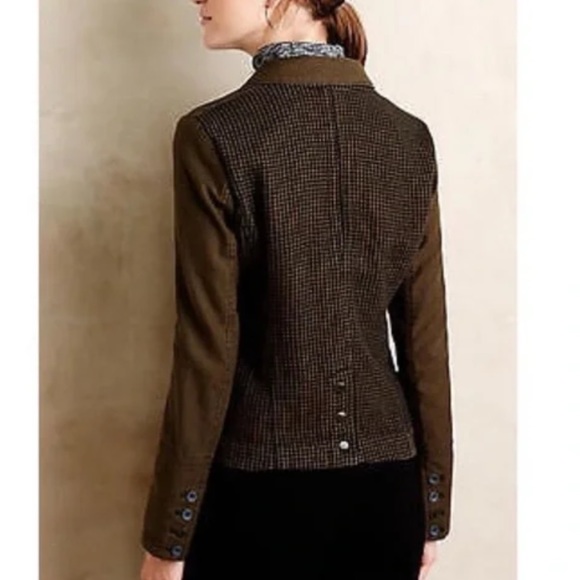 hei hei Jackets & Blazers - Anthropologie | Hei Hei Army Green Mixed Media jacket blazer Women’s, 14P